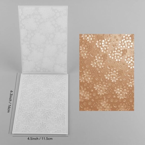 3D Embossing Folder for Card Making,Mini Blooms Clear Plastic Texture Fades Embossing Folder Template for Scrapbooking and Other Paper Craft Album Stamps DIY Decoration