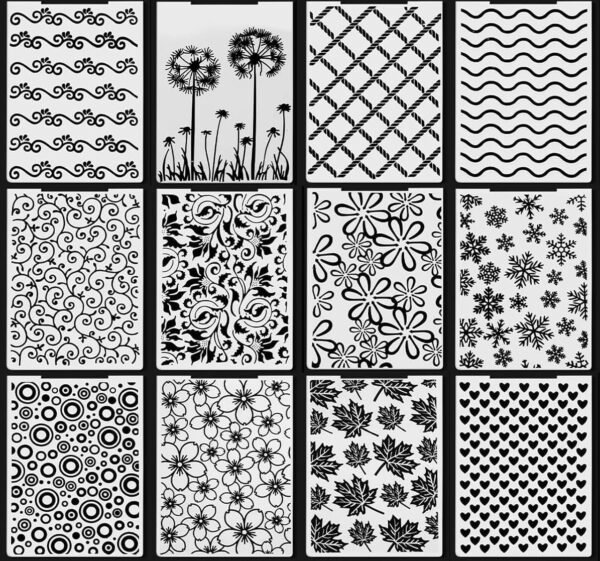 12Pcs Plastic Embossing Folders for Card Making Embossing Machine Template Mold Paper Card Embossing Stencil Flower Leaf Embossing Folder for Scrapbook Photo Album DIY Craft Decoration,4.1 x 5.8inch
