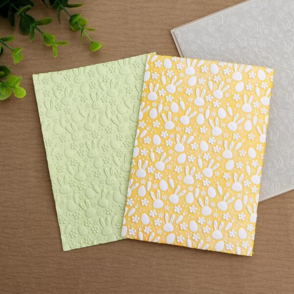 3D Embossing Folder for Card Making,Easter Bunny Plastic Texture Fades Embossing Folder Template for Scrapbooking Cardstock Album DIY Decoration Paper Crafting 6.3x4.5inch