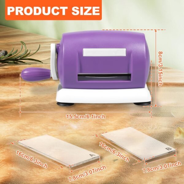 Die Cutting and Embossing Machine, Hand Crank Embossing Machine, Manual Mini Die Cut Machine, Scrapbooking Machines for Cardmaking, Scrapbooking, Paper DIY Craft (Purple)