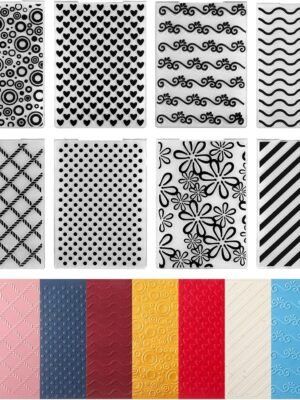 8 Pieces Embossing Folders Embossing Machine Template Paper Card Heart Folders for Card Making DIY Flower Scrapbook Photo Album Craft Decoration, 5.9 x 4.1 Inch(Classic Style)