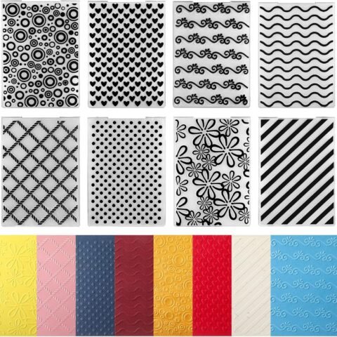 8 Pieces Embossing Folders Embossing Machine Template Paper Card Heart Folders for Card Making DIY Flower Scrapbook Photo Album Craft Decoration, 5.9 x 4.1 Inch(Classic Style)