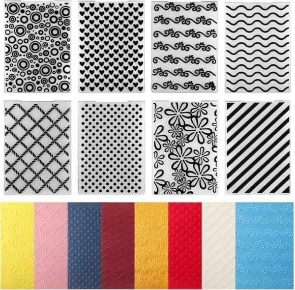 8 Pieces Embossing Folders Embossing Machine Template Paper Card Heart Folders for Card Making DIY Flower Scrapbook Photo Album Craft Decoration, 5.9 x 4.1 Inch(Classic Style)