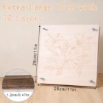 10 Layer 11" X 11" Wooden Press with Storage Bag, Extra Large Flower Pressing Kit, DIY Wood Flower Leaf Plant Press Kit Great Gift for Arts and Crafts