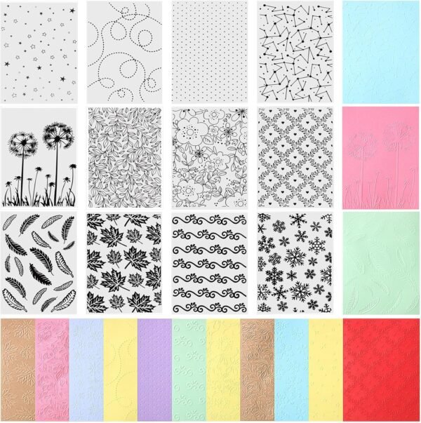 12 Pieces Embossing Folders Embossing Machine Template Paper Card Decorating Mold for Card Making DIY Craft Template Flower Scrapbook Photo Album Craft Decoration, 5.9 x 4.1 Inch