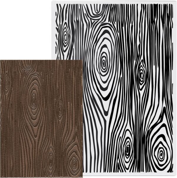 Tree Annual Ring Background Embossing Folder, Plastic Textured Impressions Tree Wood Grain Embossing Folder Template for Card Making Scrapbooking Paper Craft Album Stamps DIY Décor