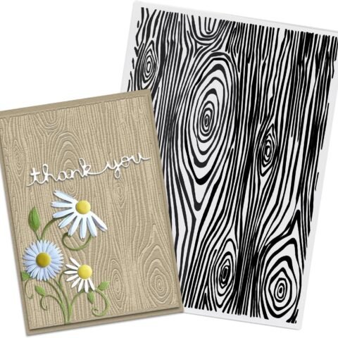 Tree Annual Ring Background Embossing Folder, Plastic Textured Impressions Tree Wood Grain Embossing Folder Template for Card Making Scrapbooking Paper Craft Album Stamps DIY Décor