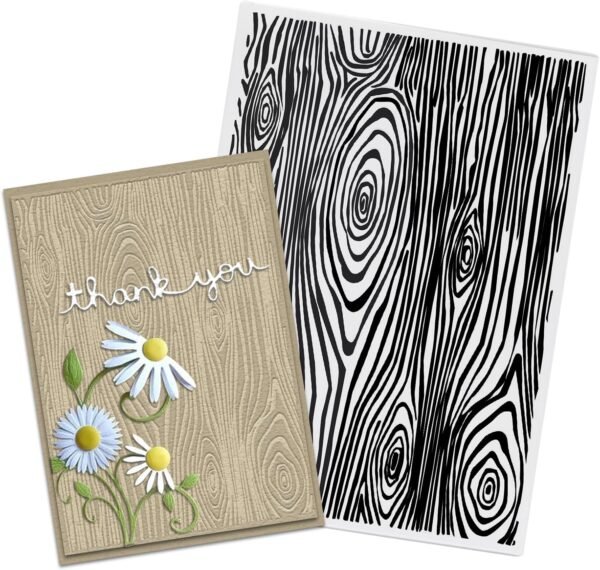 Tree Annual Ring Background Embossing Folder, Plastic Textured Impressions Tree Wood Grain Embossing Folder Template for Card Making Scrapbooking Paper Craft Album Stamps DIY Décor