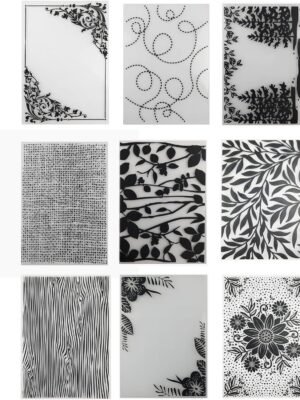 9Pcs Plastic Embossing Folders for Card Making Embossing Machine Template Mold Paper Card Embossing Stencil Flower Leaf Embossing Folder for Scrapbook Photo Album DIY Craft Decoration,4.1 x 5.8inch