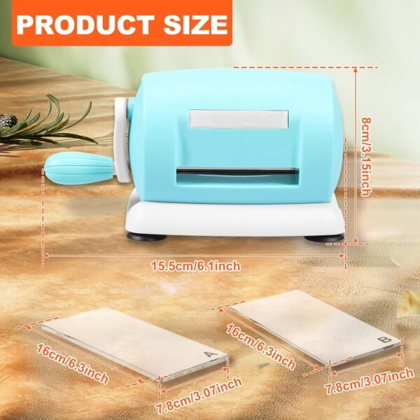 Die Cutting and Embossing Machine, Hand Crank Embossing Machine, Manual Mini Die Cut Machine, Scrapbooking Machines for Cardmaking, Scrapbooking, Paper DIY Craft (Blue)